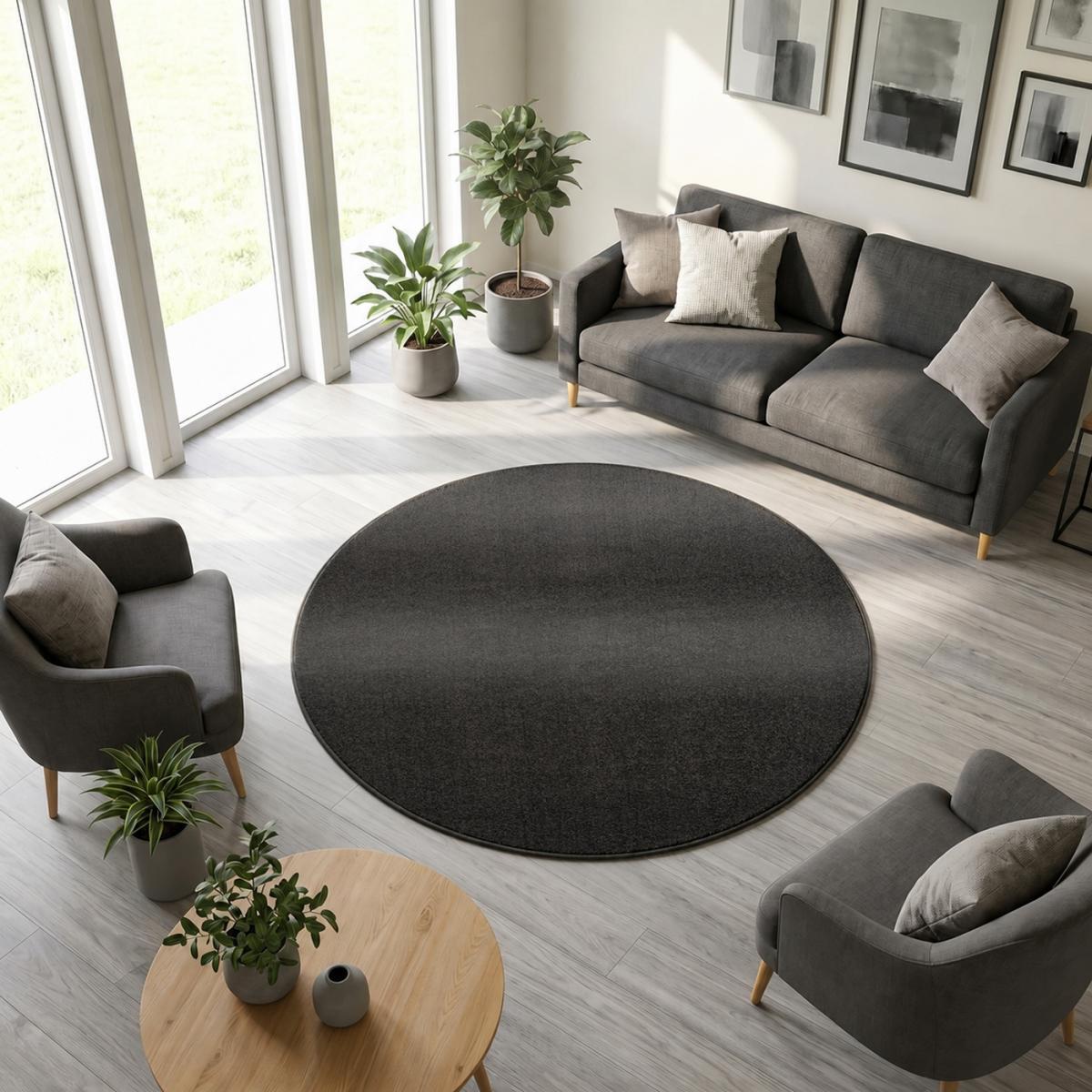 Tapis salon et chambre tissé motif uni PAJU