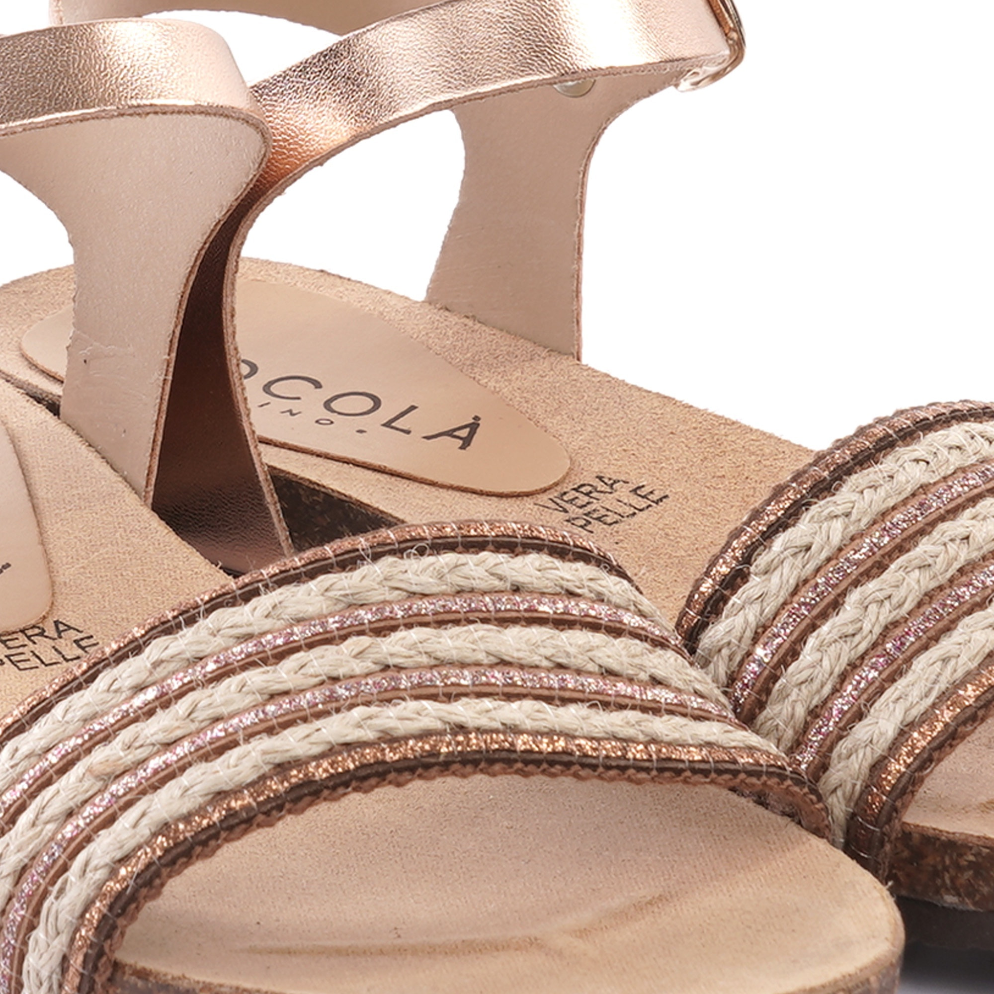 SANDALO BIO FLAT FASCIA CORDA RAME