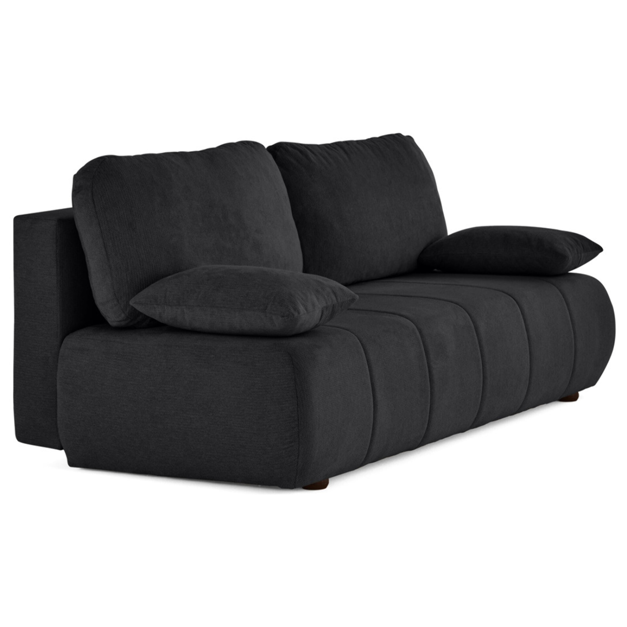 Harper - canapé 3 places convertible avec coffre en tissu texturé - Noir