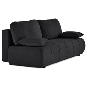 Harper - canapé 3 places convertible avec coffre en tissu texturé - Noir