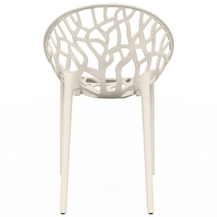 Chaises de jardin empilables Mira beiges - lot de 4