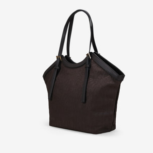 Bolso de hombro marrón con hebillas