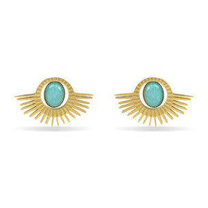 Pendientes con Amazonita acabado oro 18k