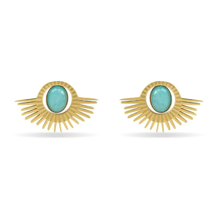 Pendientes con Amazonita acabado oro 18k