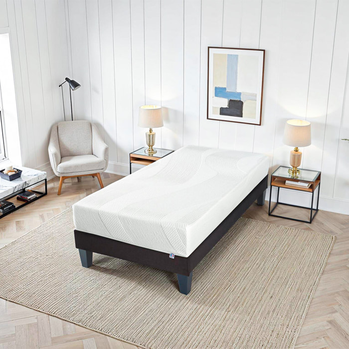 Ensemble Matelas Memoire de forme Paris avec sommier en bois