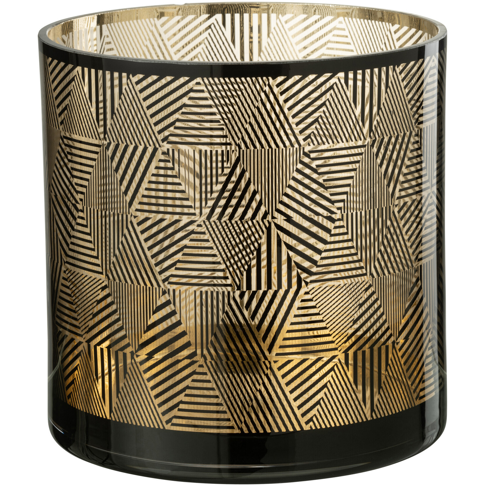 J-Line photophore Triangles Rayé - verre - brun - large