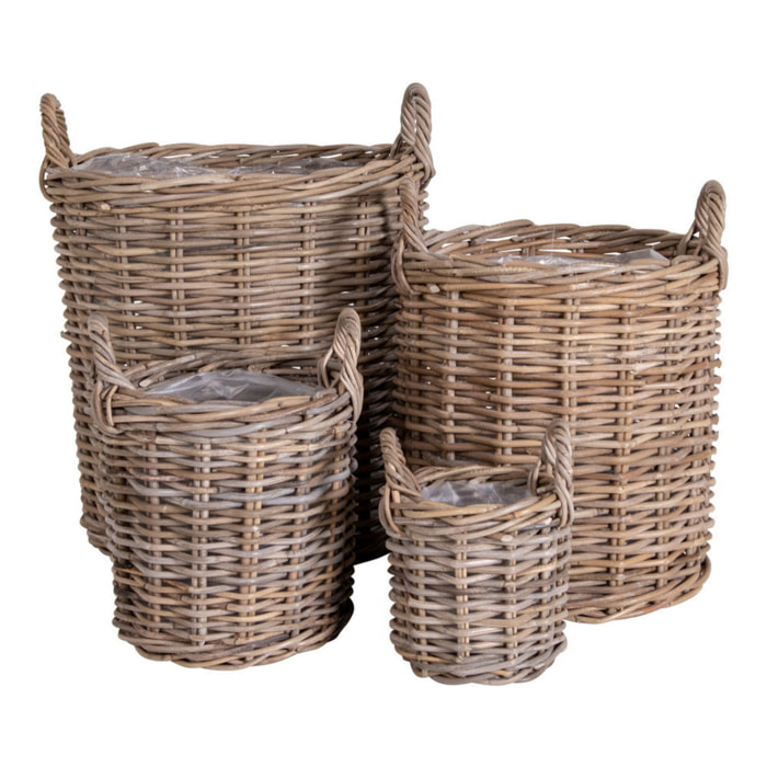 Set di 4 cesti Caor in rattan kubu naturale - misure assortite