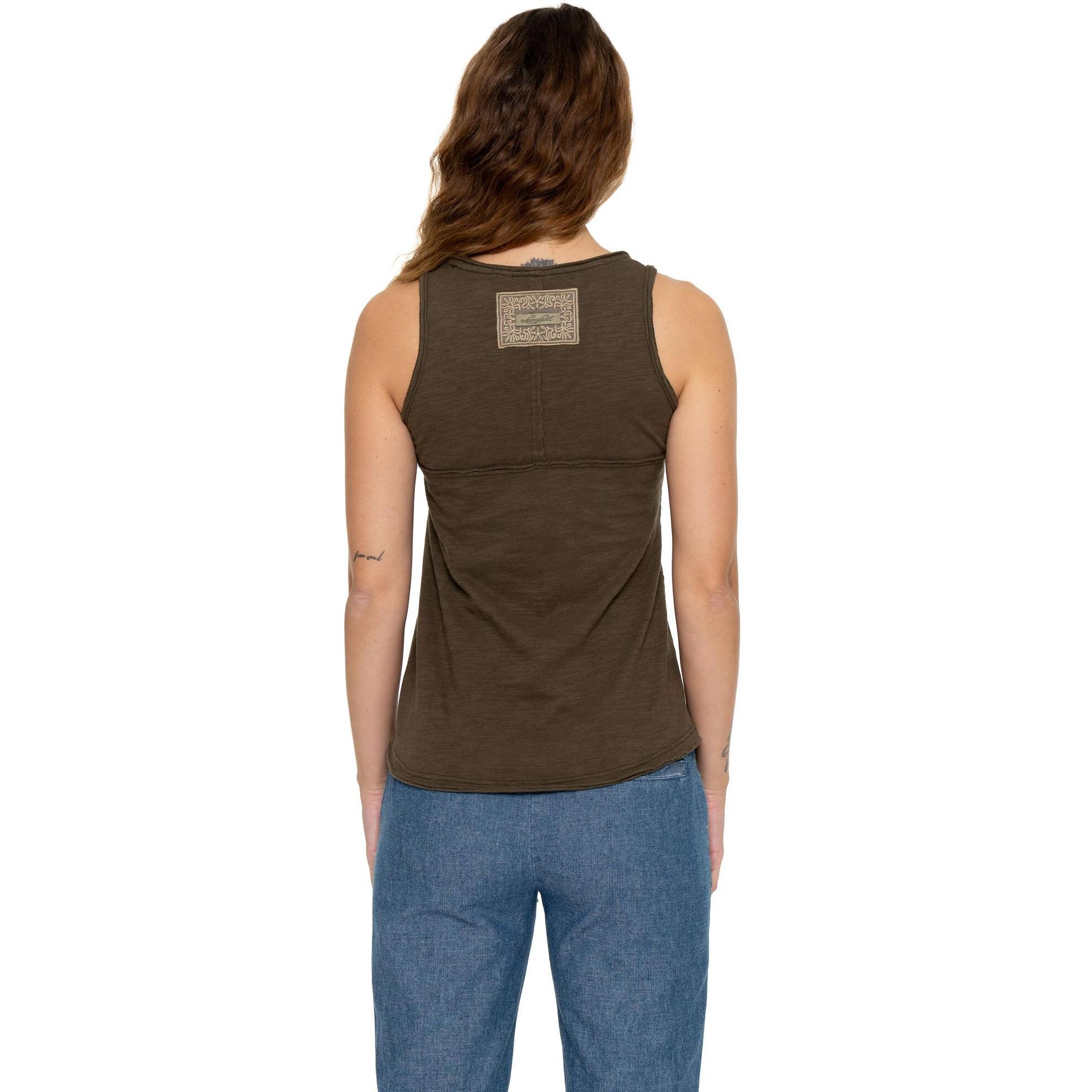 Camiseta sin mangas estilo safari urbano para mujer