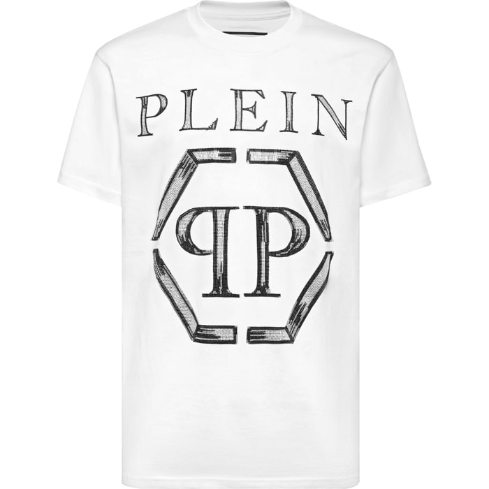 PHILIPP PLEIN Camiseta de cuello redondo y manga corta HEXAGON