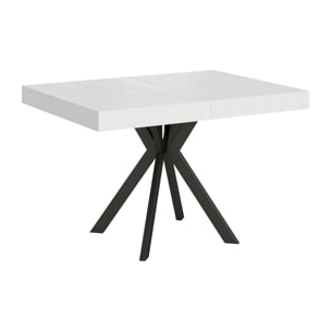 Mesa extensible 90x120/224 cm Dolcezza fresno blanco patas antracita