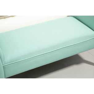 Banc banquette design contemporain accoudoirs courbés grand confort 102L x 31l x 51H cm vert d'eau