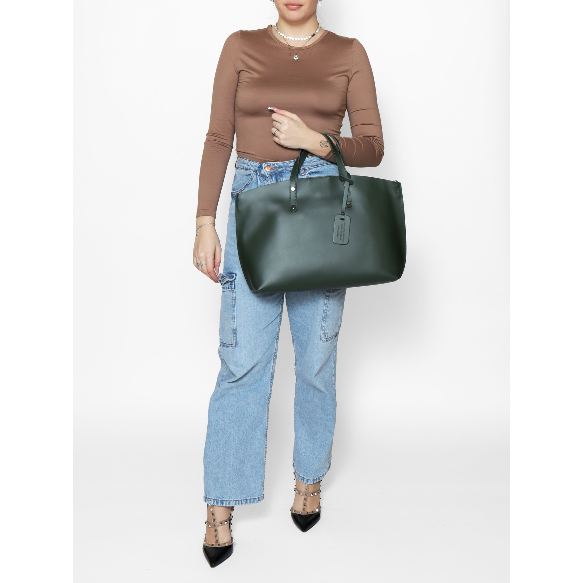 Borsa a mano da donna - Modello Lumena - Vera pelle - 48.0 x 31.0 x 11.0 cm
