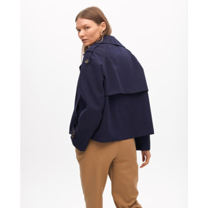 Trench corto in sarga doppiopetto