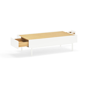 Mesa de centro Arista con 2 cajones blanco