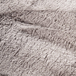 Tapis salon faux uni poils ras, tissé polyester confortable, anano