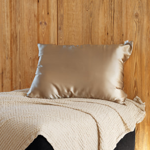 Taie d’oreiller en soie anti frisotti et anti-âge - Taupe