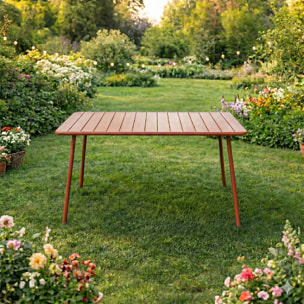EVORA Table de jardin 4 à 6 places 120cm terracotta