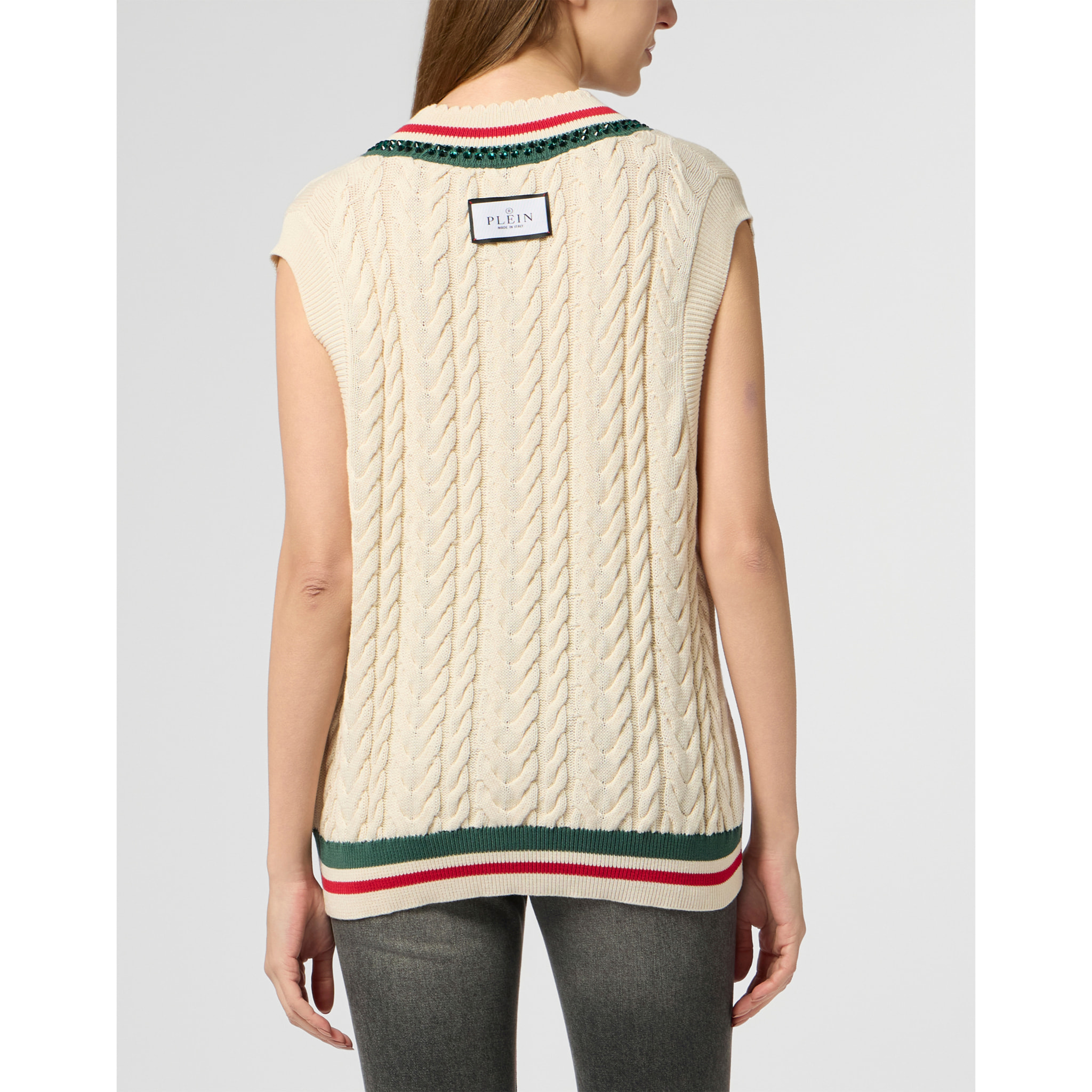 PHILIPP PLEIN V-Neck Gilet Tennis Club