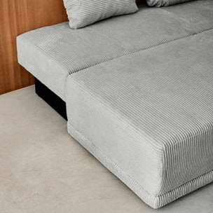 Banquette convertible 3 places velours côtelé  NELSON