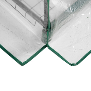 Invernadero de Jardín con 5 Estantes Metálicos y Puerta Enrollable Vivero Casero de Terraza Exterior para Cultivo Plantas Flores Macetas 69x49x193 cm Transparente