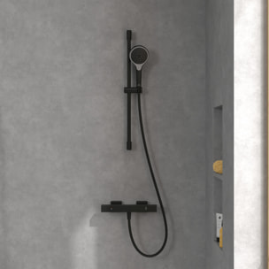 Mitigeur douche thermostatique Universal rectangle Noir mat