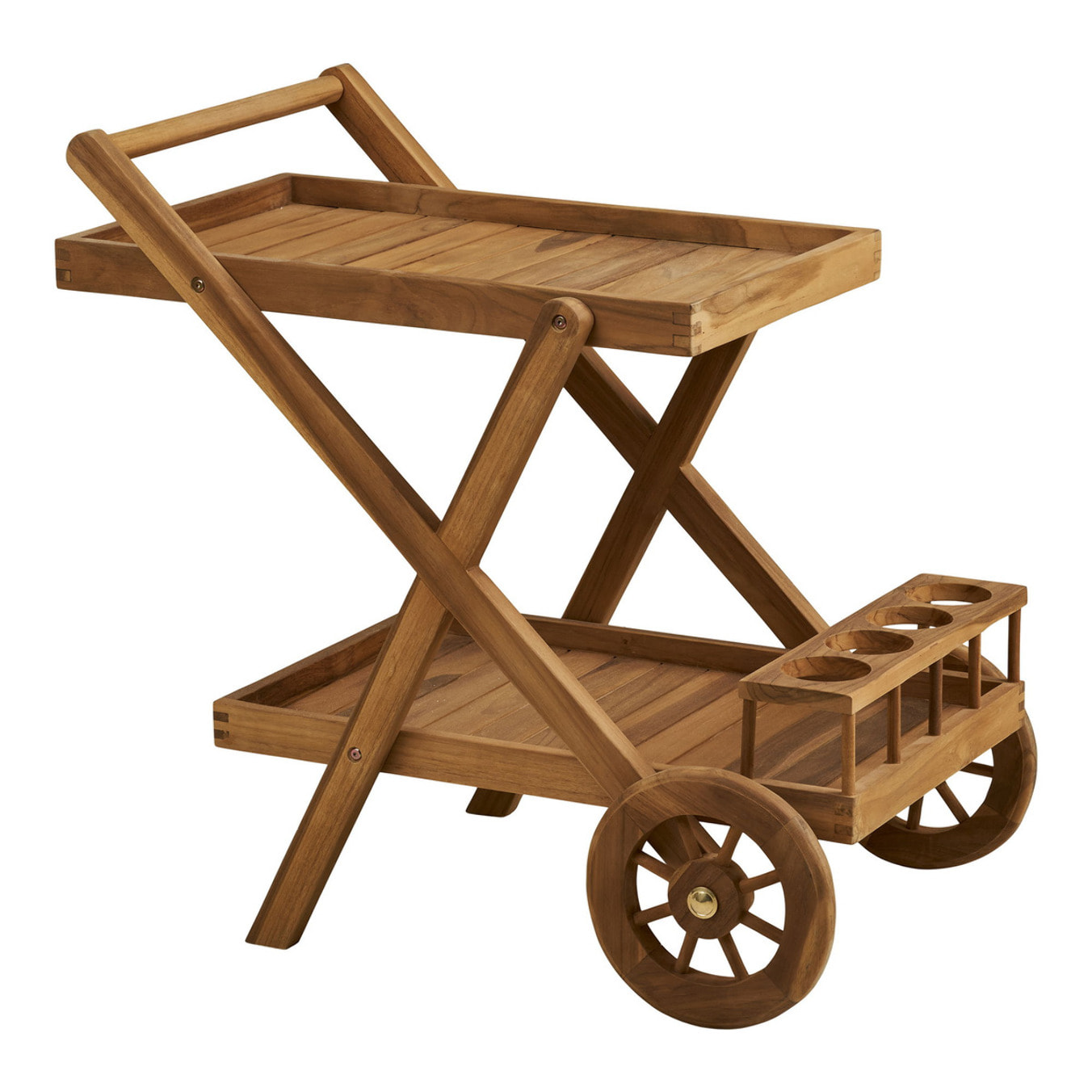 Carrello da servizio Pasaku in teak naturale 86×50×81 cm
