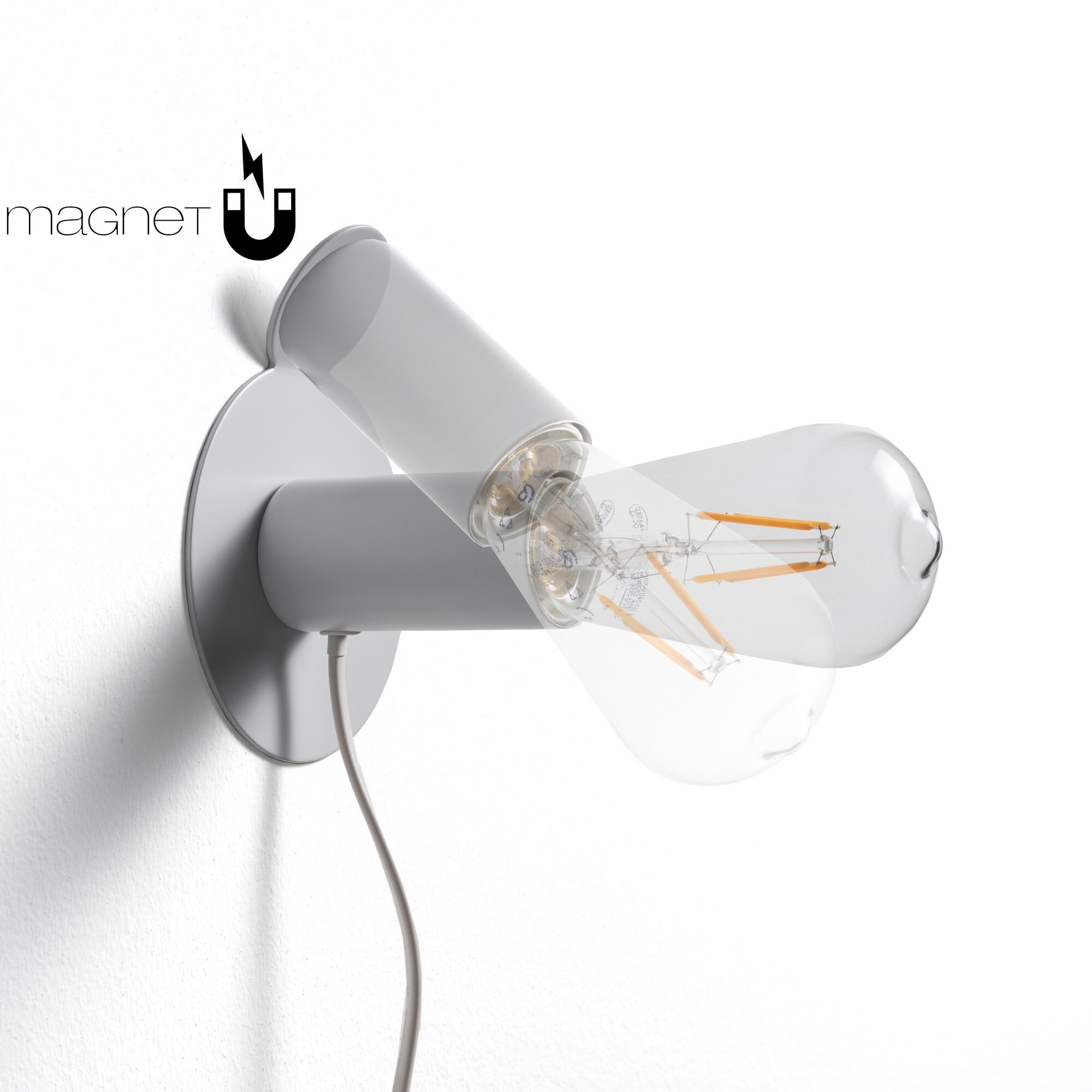 Lampe à poser Tomasucci MAGIC, en acier et métal, blanc, 11 × 11 × 9 cm
