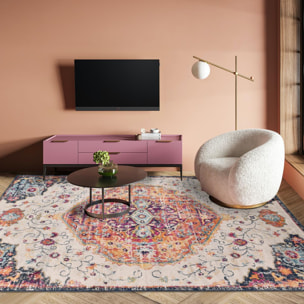 Tapis Lavu motif médaillon traditionnel oriental