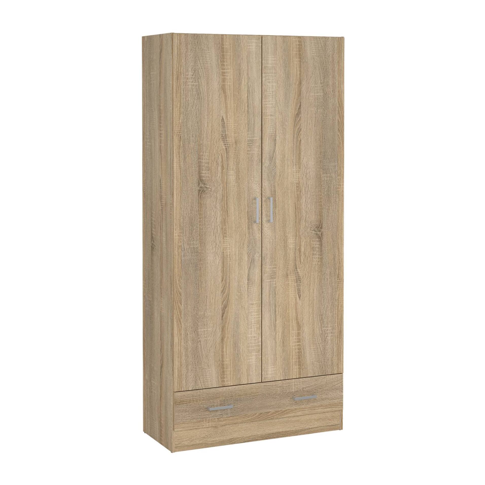 Armario duero con 2 puertas y 1 cajón estructura de roble 79,4x35,7x170,4cm