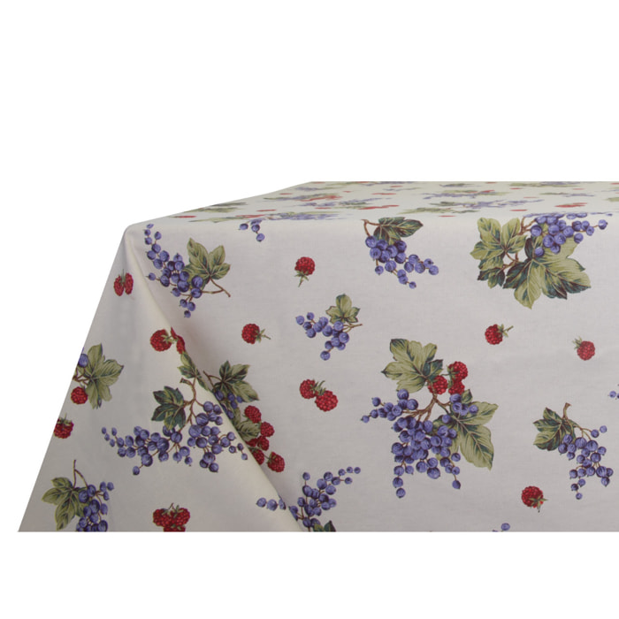 Tovaglia 100% Cotone Made in Italy per Cucina e Tavola Pratica Uso Quotidiano Disegno Frutti di Bosco RP
