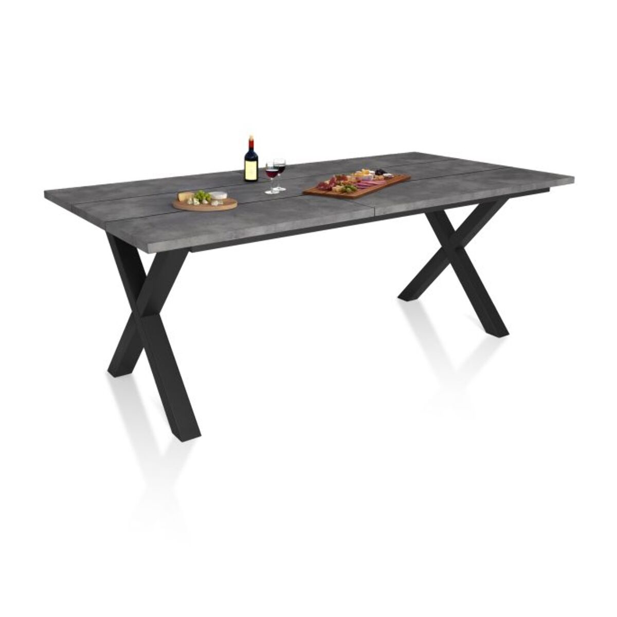 Mesa de comedor Oana 200 Cemento Negro