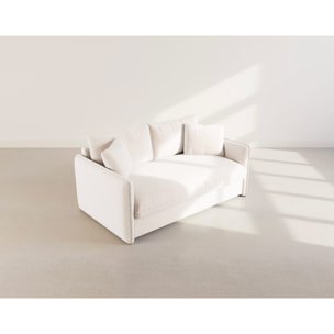 Gauthier - Canapé lit 3 places convertible express couchage quotidien 140 cm matelas 14 cm en tissu texturé - Beige