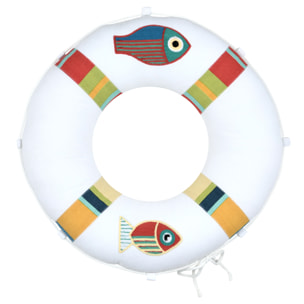 Coussin bouée polycoton - Blanc