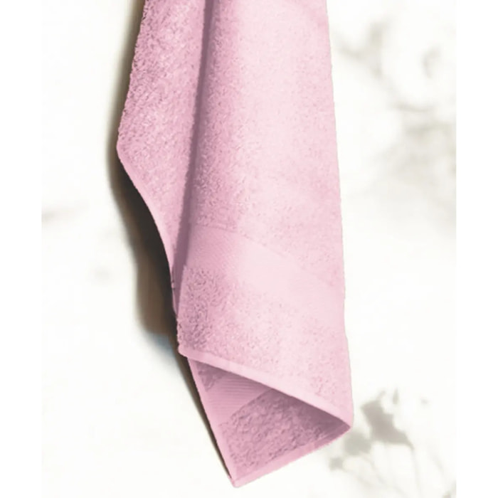 Set 3 asciugamano spugna cotone 100% Made in Italy. Ospite + Salvietta + Telo. Colore ROSA