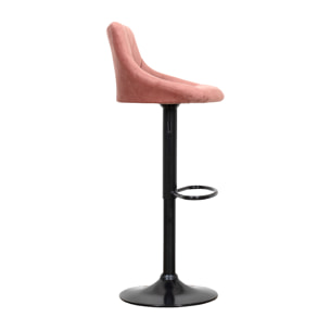 Tabouret de bar en velours rose ROBIN
