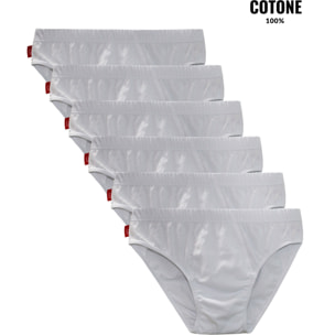 6 Slip Uomo 100% Cotone Liabel, Art. 959 Bianco