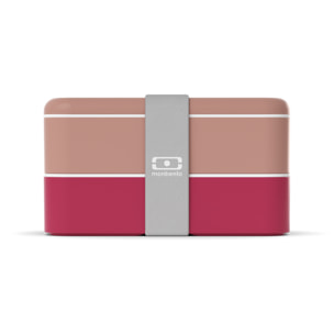 Lunch box 2 compartiments Original 1L Made in France rose Moka / rose Magnolia