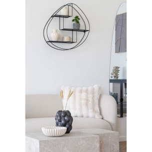 Cuscino Galena in pelliccia sintetica bianco panna 45×45 cm