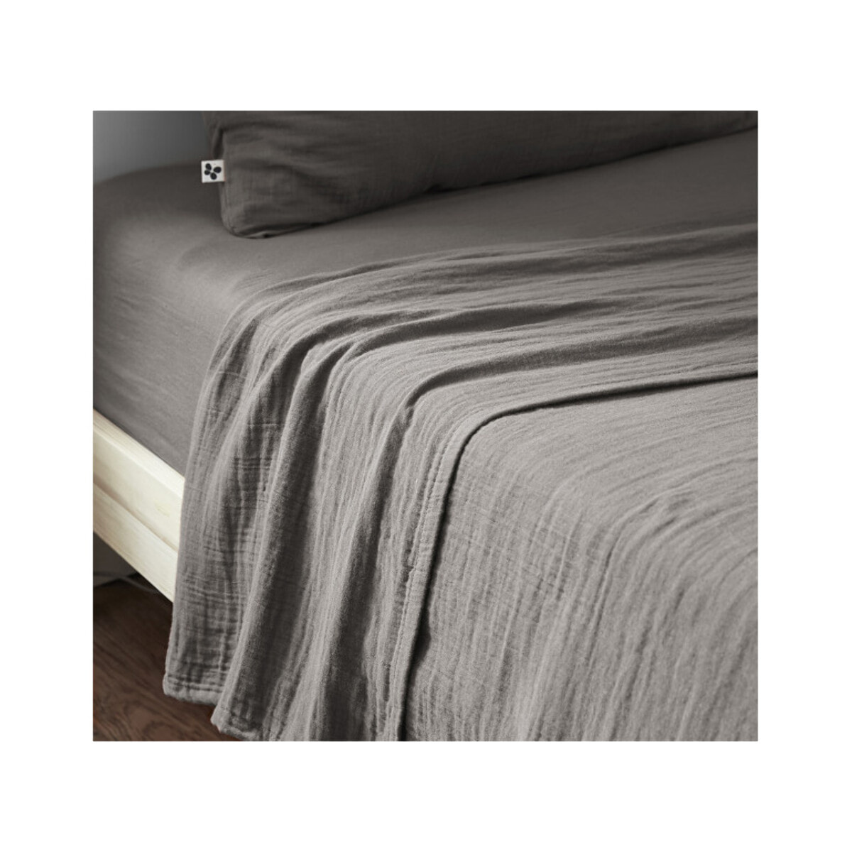 Drap housse 90x190 en gaze de coton bonnet 30 cm - GAIA