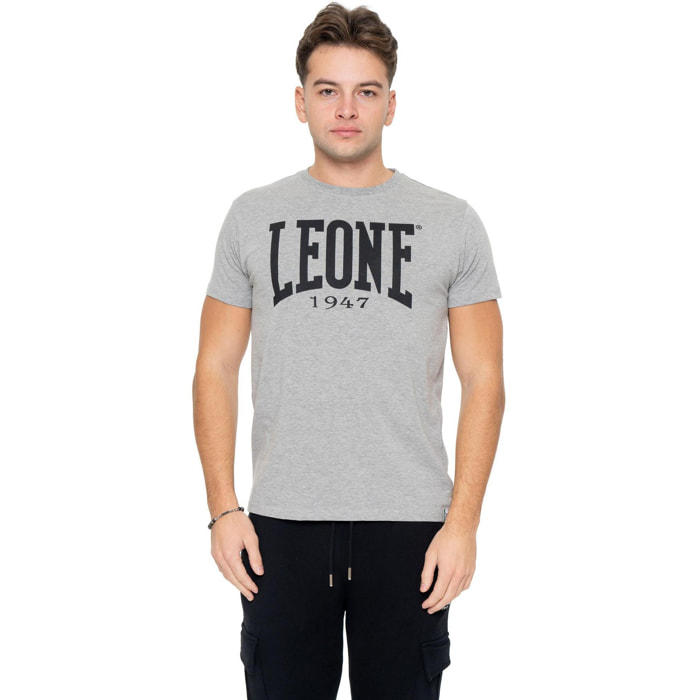 T-shirt in cotone elasticizzato a manica corta con logo grande Leone 1947 Basic