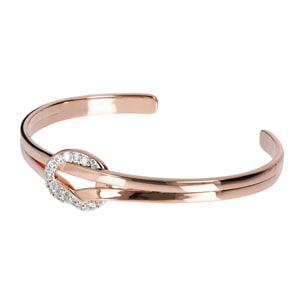 Bracciale Rigido Nodo in Golden Rosé con Cubic Zirconia Placcato in Oro Rosa 18kt