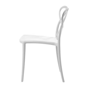 Set di 4 sedie LONG ISLAND in polipropilene bianco