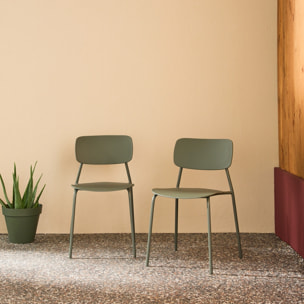 Chaise de jardin empilable acier et plastique (lot de 2) LIVA