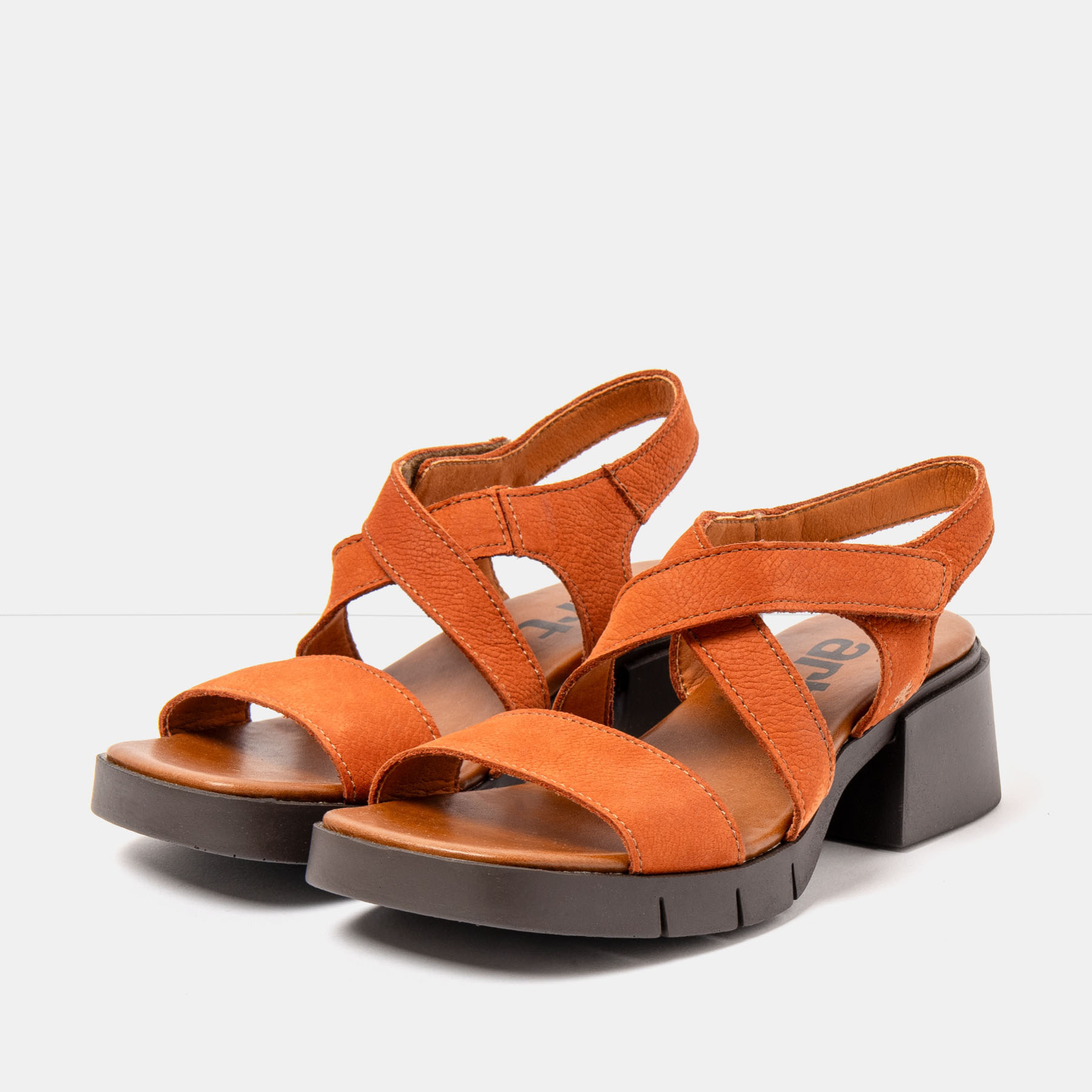 Sandalias con tacón 2062 NOBUCK DARK ORANGE / VARSOVIA color Dark orange