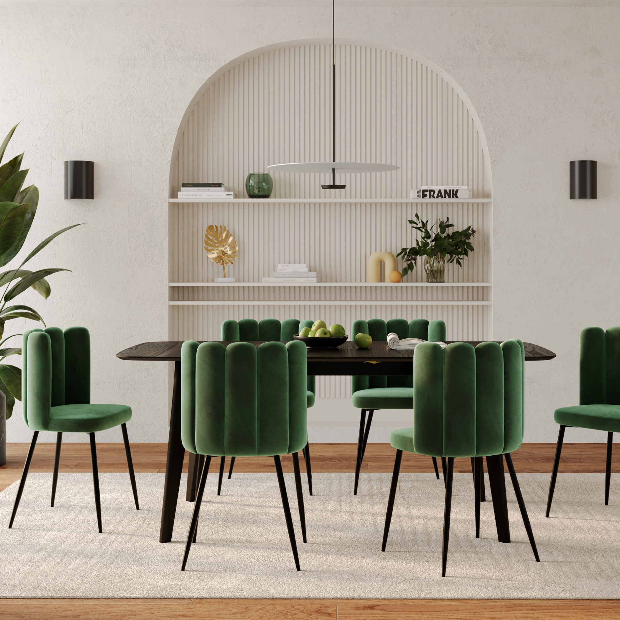 Table rectangulaire 4/6 personnes extensible en bois noir 150/180 cm - Oman