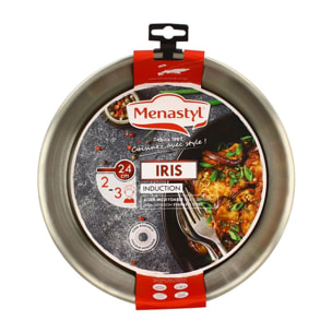 Poêle amovible en acier inoxydable 24cm - tous feux IRIS INOX