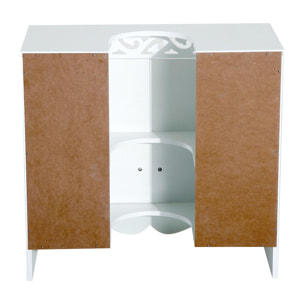 Mueble Bajo Lavabo de Baño Armario de Almacenamiento 60x30x56cm Blanco Madera