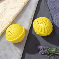 Pacchetto di 2 palline per lavare i vestiti senza detersivo delicato - tpr - giallo - 10,5x10,5x9,4