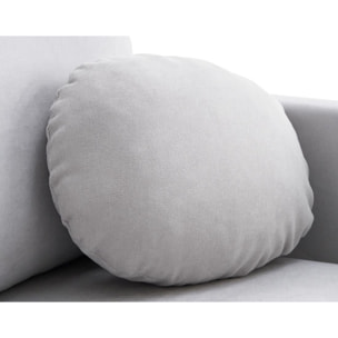 Serena - canapé droit déhoussable 2 places en tissu - Gris clair