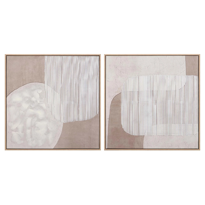 Set 2 Cuadros 50% Pintado A Mano 83x4x83 Cm
